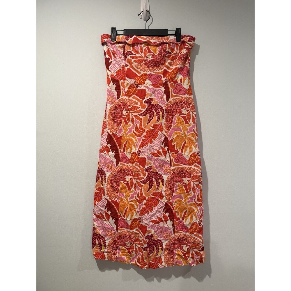 NEW Bluesteel Linen Blend Midi Dress XS** Resort Preppy Tropical Travel Vacation